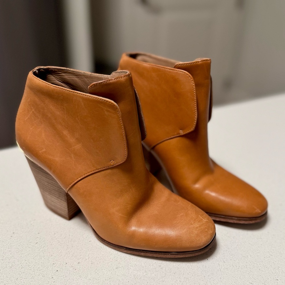Cole Haan Tan Leather Ankle Boots